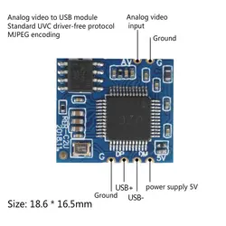 Analog AV Video to Digital USB Camera Module CVBS to USB Chip UVC Driver-free