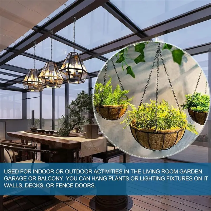 AT63-4 Pcs Ceiling Hooks For Hanging Plants,Heavy Duty Metal Plant Hooks, Screw In Hooks For Hanging Birdfeeders Durable Easy In
