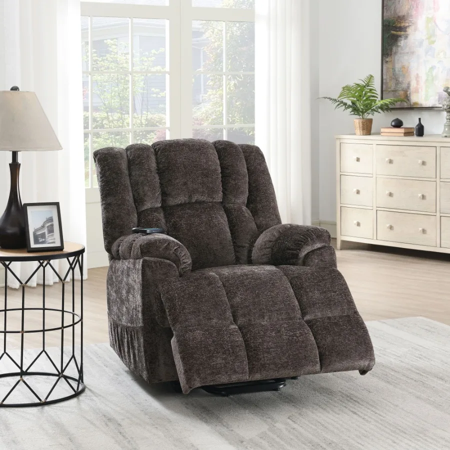 

Brown Power Lift Recliner with Heating and Massage