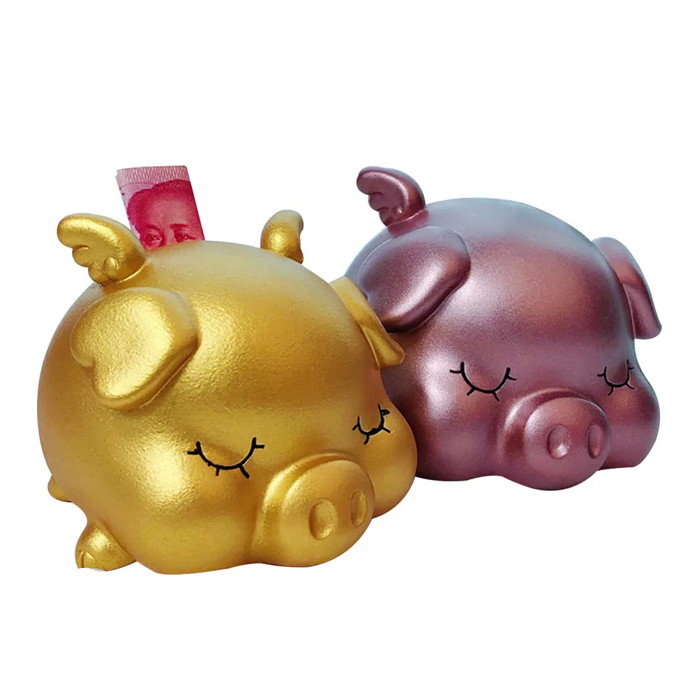 Cute Cartoon Pig Shaped Coin Bank Saving Pot Creative Money Holder Bedroom Living Room Decor Pink Large Size 17x19x14cm