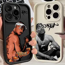 Tupac 2PAC Rapper Phone Case For iPhone 16 15 14 13 11 Pro Max 12 Mini Silicone Case For iPhone 15 16 Plus Soft Protective Cover
