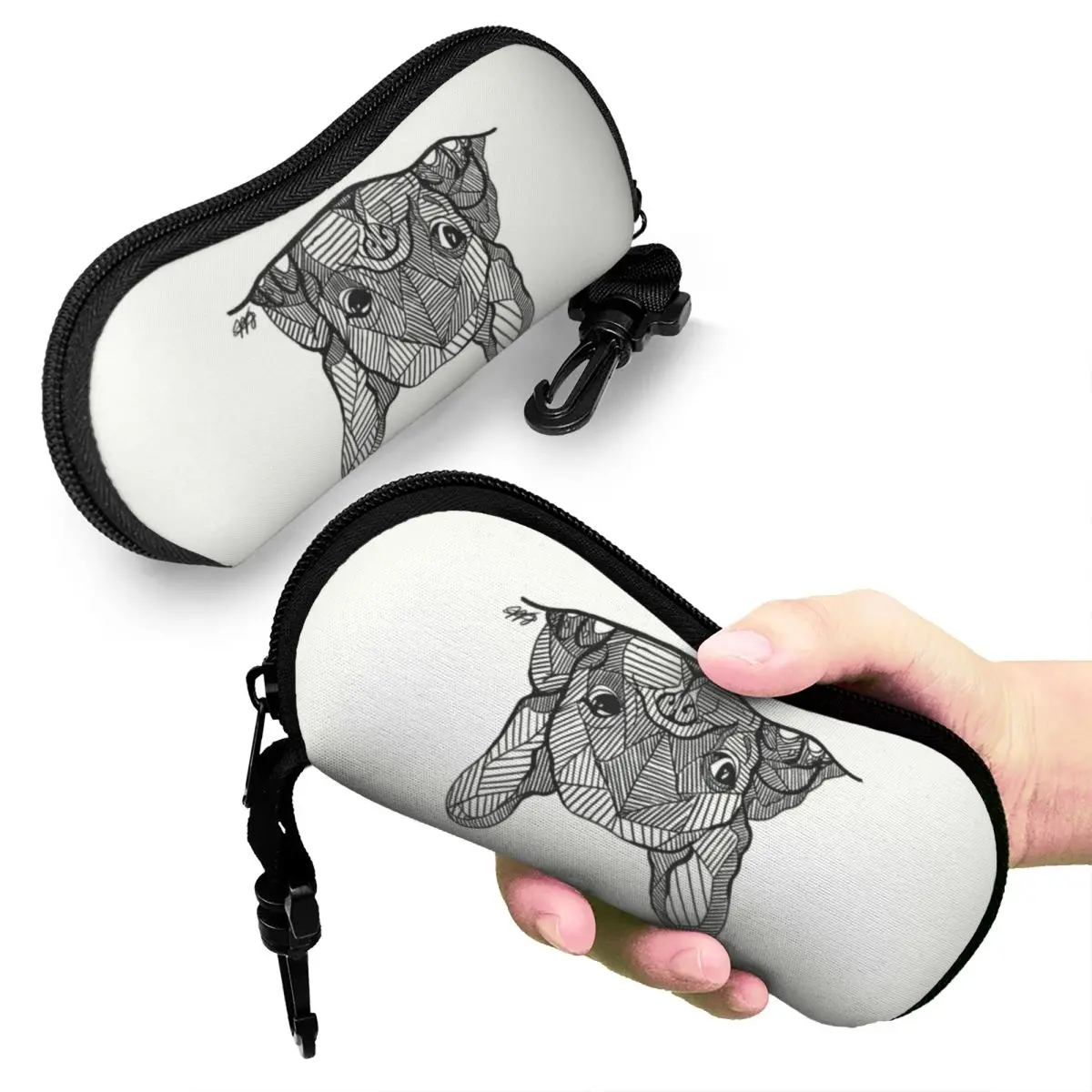 French Bulldog Puppy Facial Shell Eyeglasses Protector Cases Fashion Sunglass Case Frenchie Glasses Pouch