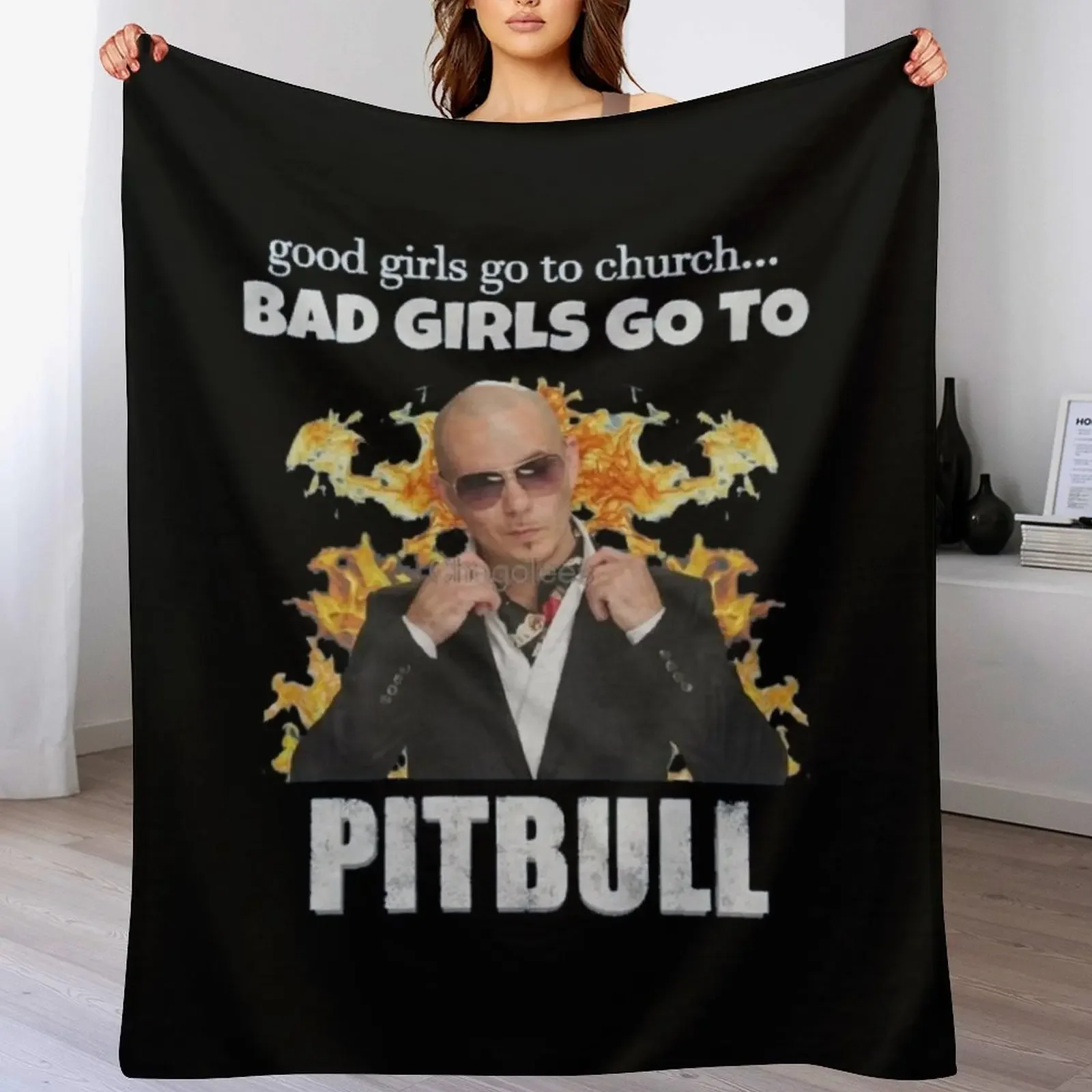 *EXCLUSIVE* Best Selling Pitbull Singer Throw Blanket Cozy Sofa Blanket for TV Watching Napping