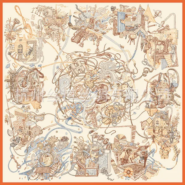 2025 new silk wool large shawl high-end scarf double-sided silk wool large square scarf light luxury style