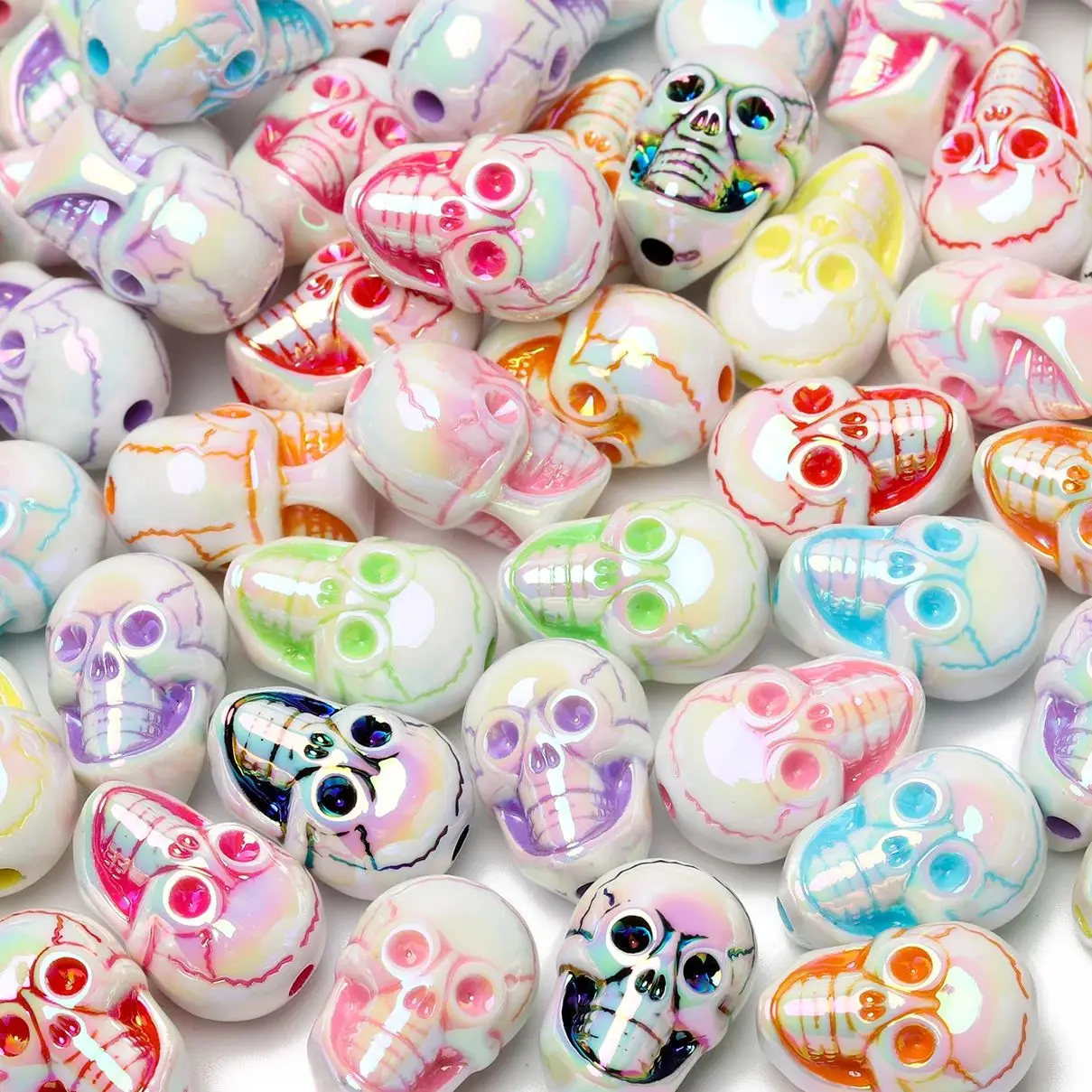 10PCS 20x14mm Skull Beads Bulk Beads Beading Supplies Festival accessories Bracelet Bead Pen DIY Craft Jewlery Making