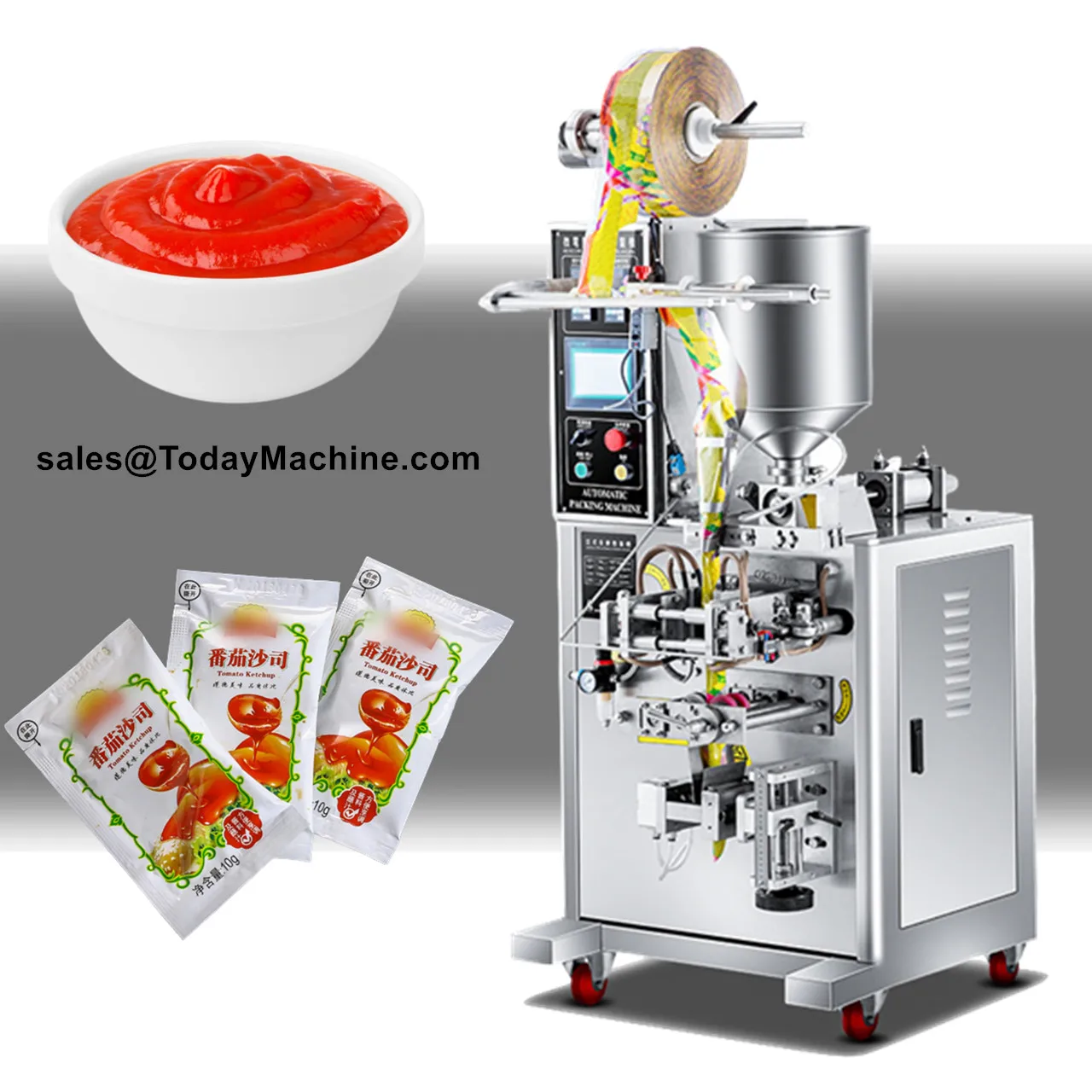 Automatic Viscous Liquid Cosmetics Body Cream Paste Pump Bag Packing Machine