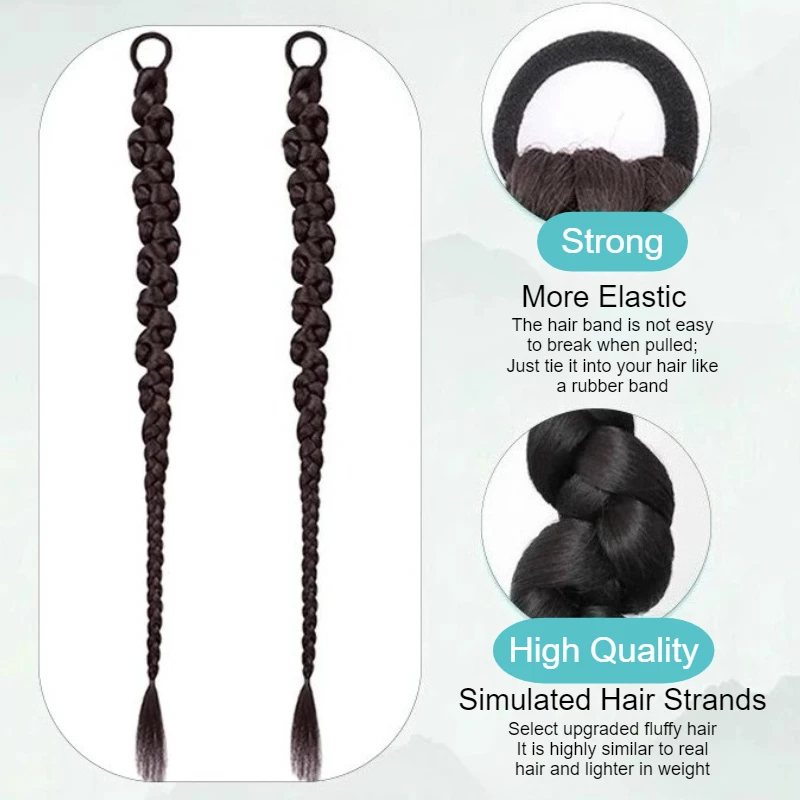 1 個ロング編組ポニーテールヘアエクステンション 70 センチメートル合成編組ウィッグヘアピースボクシングツイスト三つ編み女性のための DIY 日常着