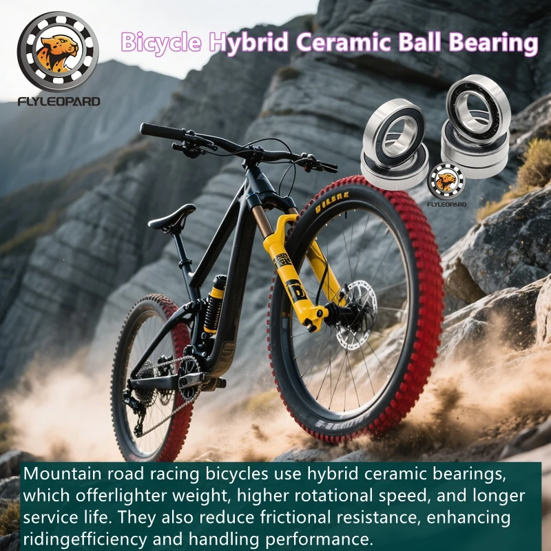 1P Bicycle Hybrid Ceramic Bearing 6800RS CB 10x19x5mm Si3N4 Ceramic Bearing 6000 6002 6803 6805 6900 6903 17287 15267 24377 RSCB