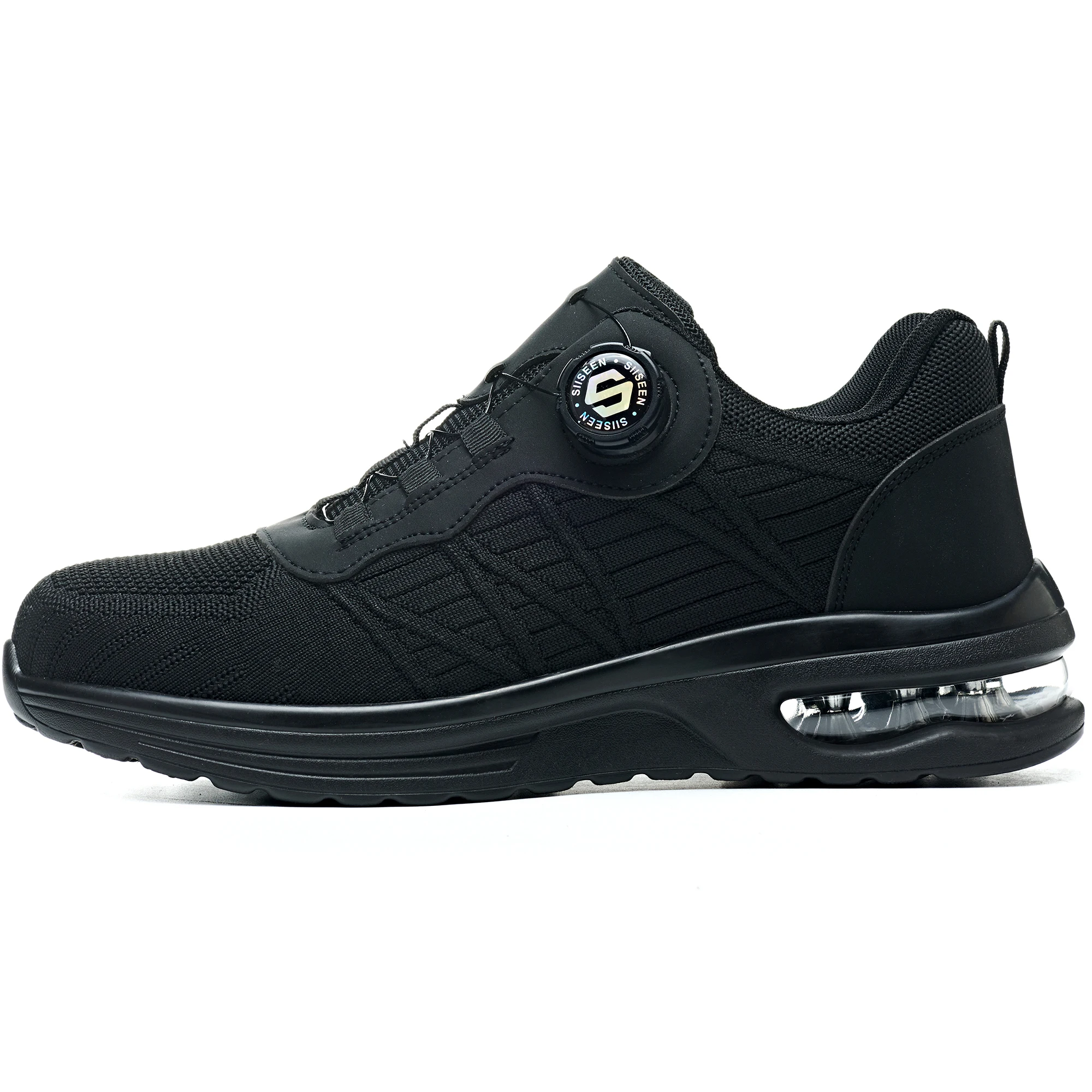 New Men's Rotary Buckle Safety Shoes Anti-Impact Anti-Piercing Lightweight Work Boots Fashion Sporty Design for Outdoor Pro
