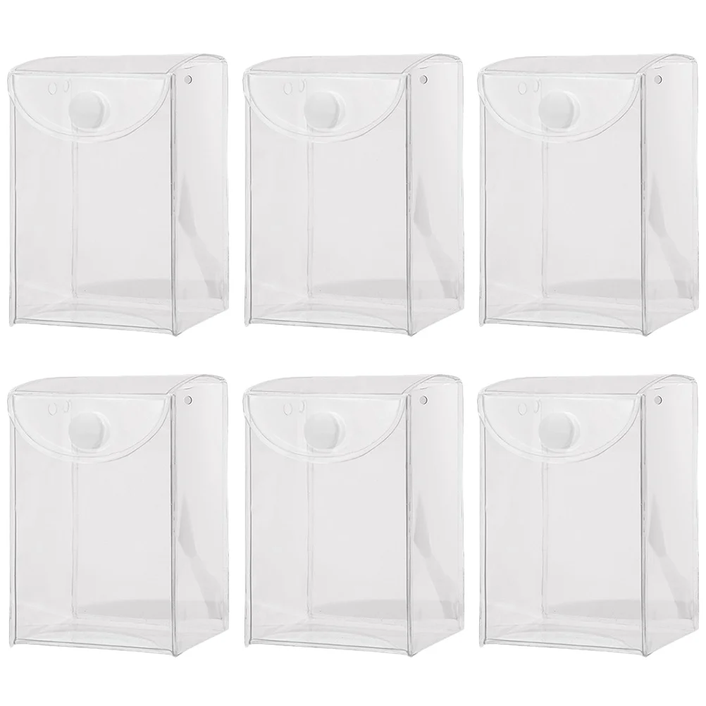 

6pcs Clear Figure Bag Transparent Action Figures Display Holder Container For Storage Showcase Box Stackable Small