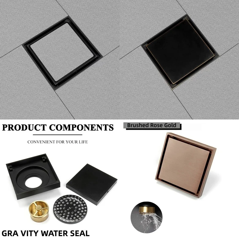 Black Gold Basin Sink Drainer Corrosion Resistant Pop Up Push Button Waste Trap With Overflow Kitchen Bath Drain Stopper No Hole