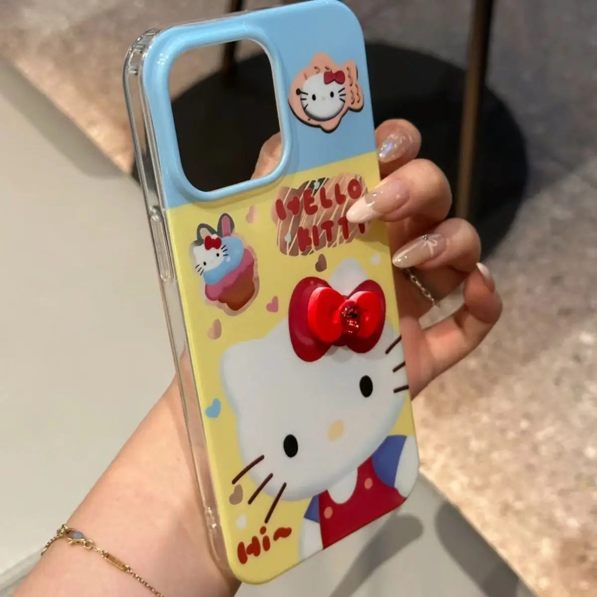 Etui na telefon Sanrio Hello Kitty Red Bow Ice Cream do iPhone 15 14 13 12 11 Pro Max 7 8 Plus XR XS MAX Y2K Girl lovely Back Cover