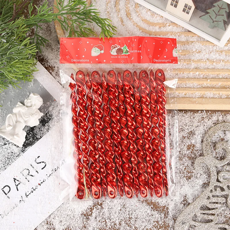 24Pcs Christmas Decor Plastic Electroplated Ice Bar Icicle Christmas TreeDecoration Pendant Wedding Party Ceiling Decor Ornament