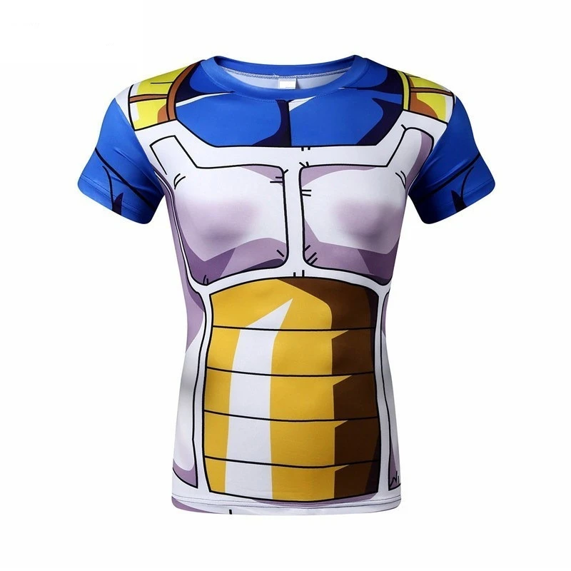 Sportwear Dragon Ball T Shirt Battle Suit Homme Compression Costume Vegeta Men Tshirt Shorts Tights Son Goku Fitness Leggings