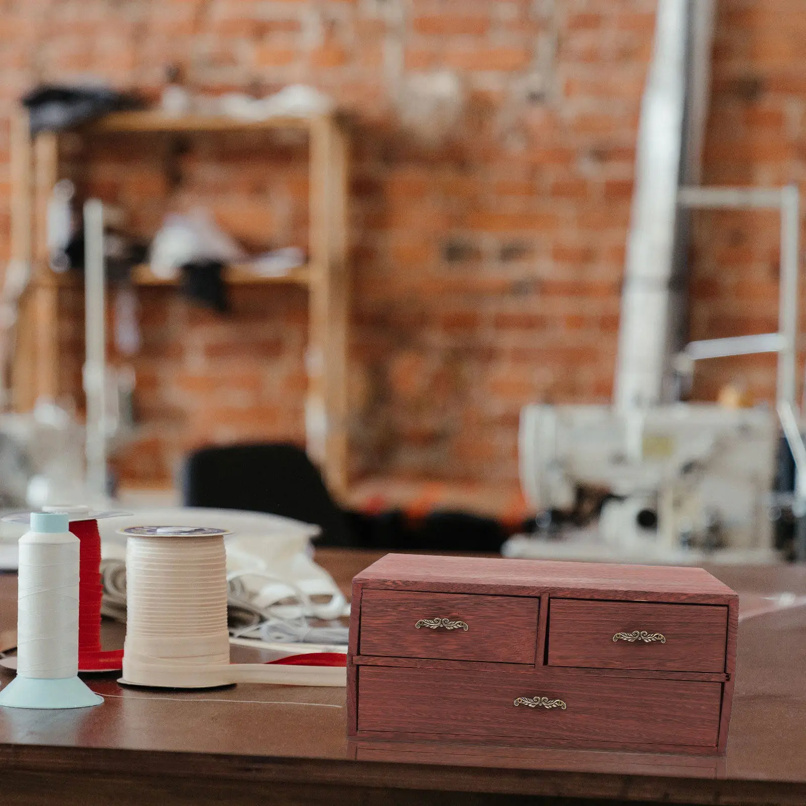 

Деревянная ретро-шкатулка для украшений с двумя ярусами, многофункциональный органайзер для хранения ожерелий, серег, колец, настольный держатель для мелочей