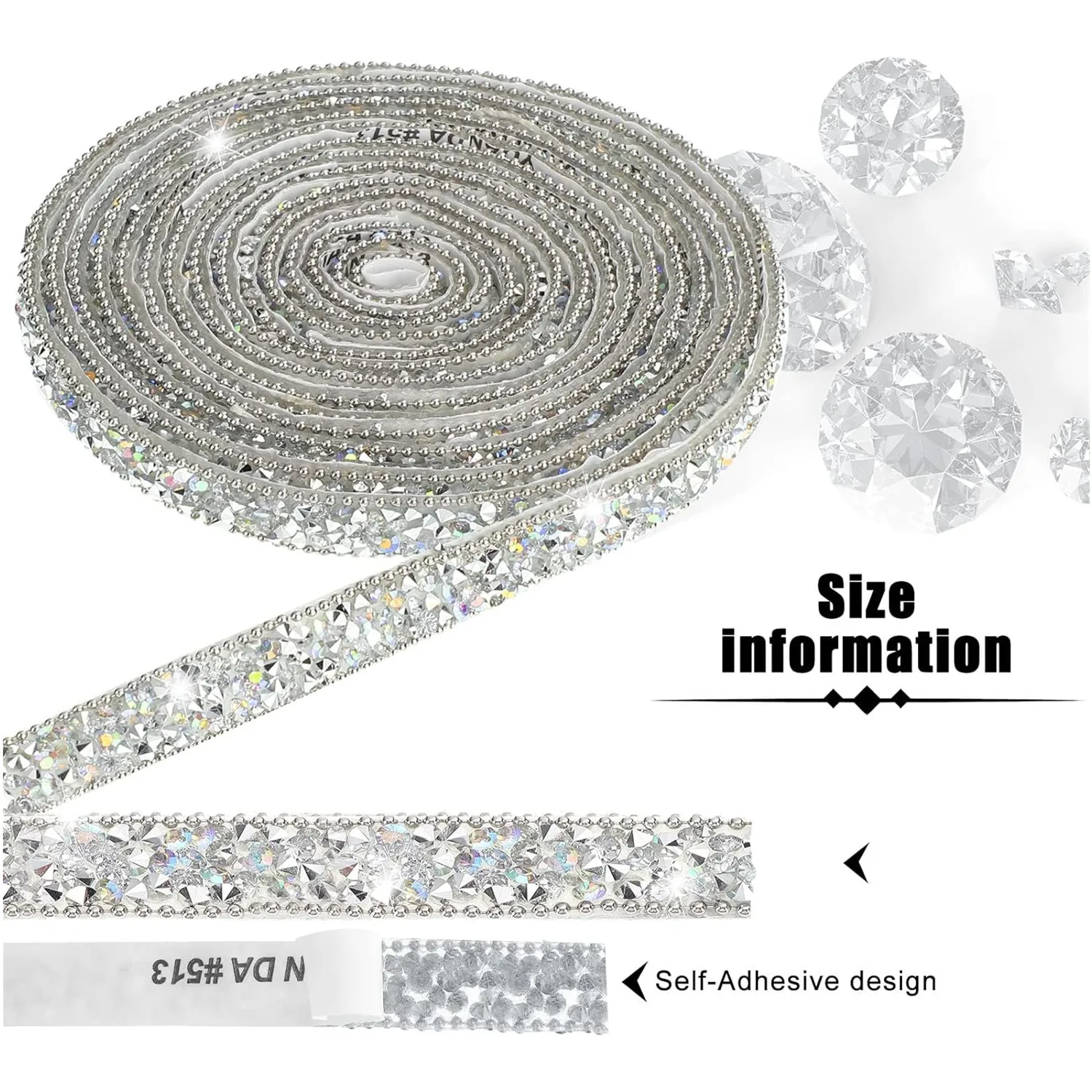 Rhinestone Ribbons Self Adhesive Strips Diamond Roll Tape Bling Wrap Stickers for Crafts Decoration Car DIY Wedding Party Suppli