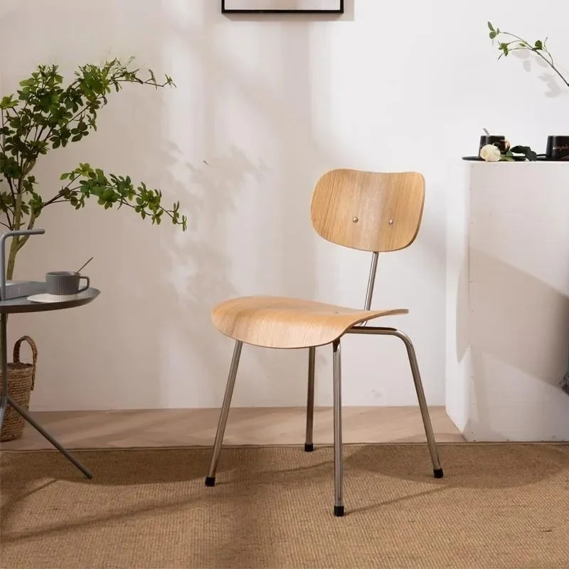 for Japanese Italian Minimalist Wrought Iron Stainless Steel Dining Chair with Backrest Leisure Household Internet Celebrity