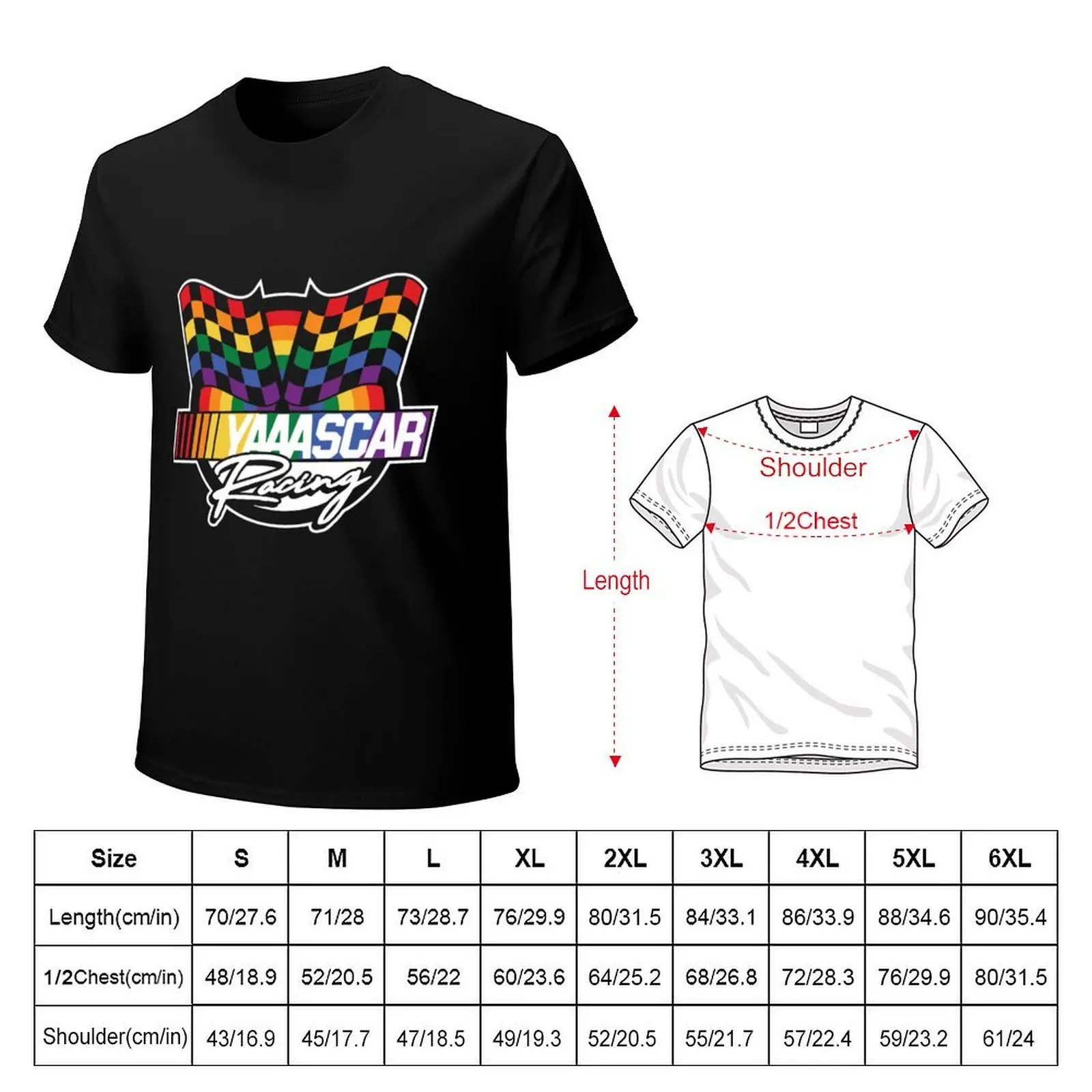 NASCAR Checkered Flag YAAASCAR T-Shirt Minimalist Graphic Tee Shirt
