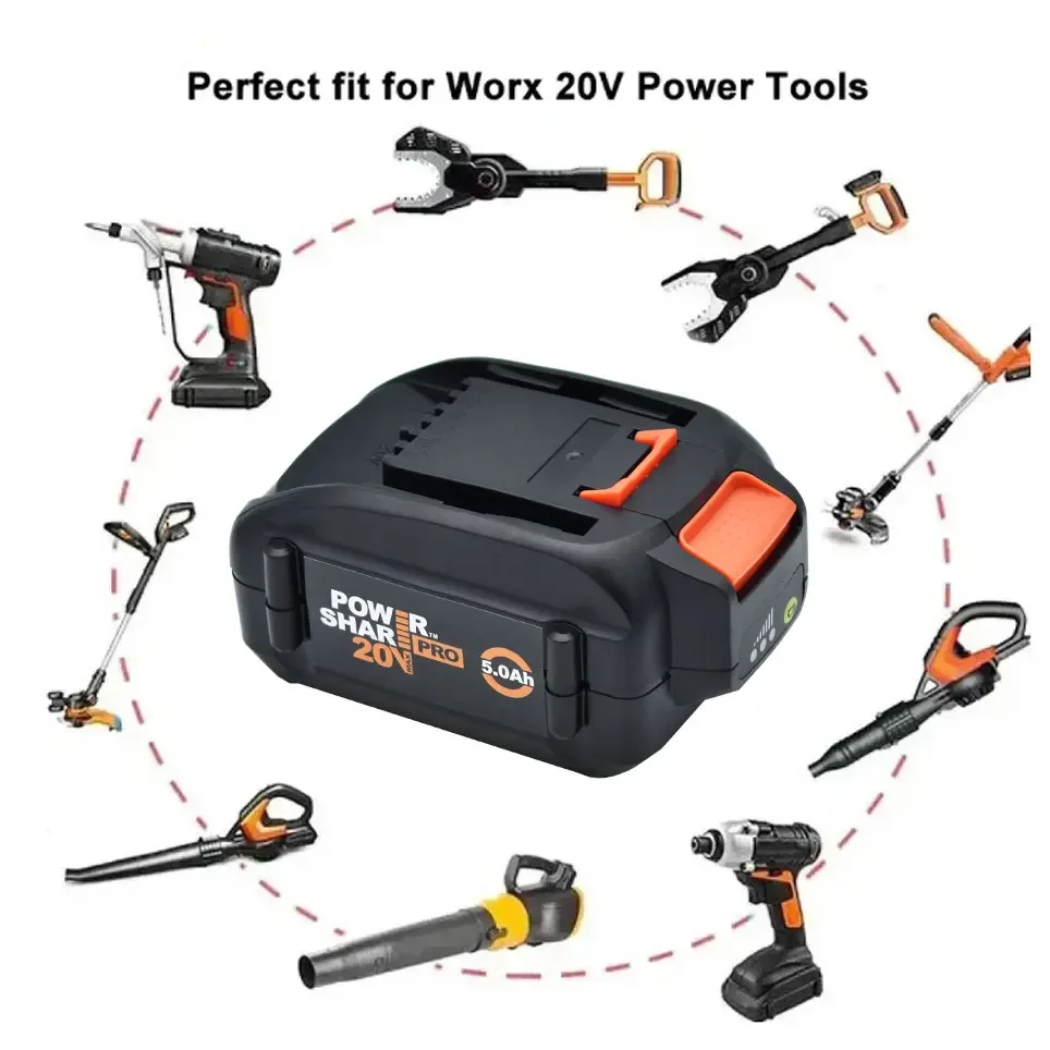 For WORX brand new genuine WA3578 - PowerShare 20V 4.0AH/5.0AH/6.0AH lithium-ion large-capacity battery