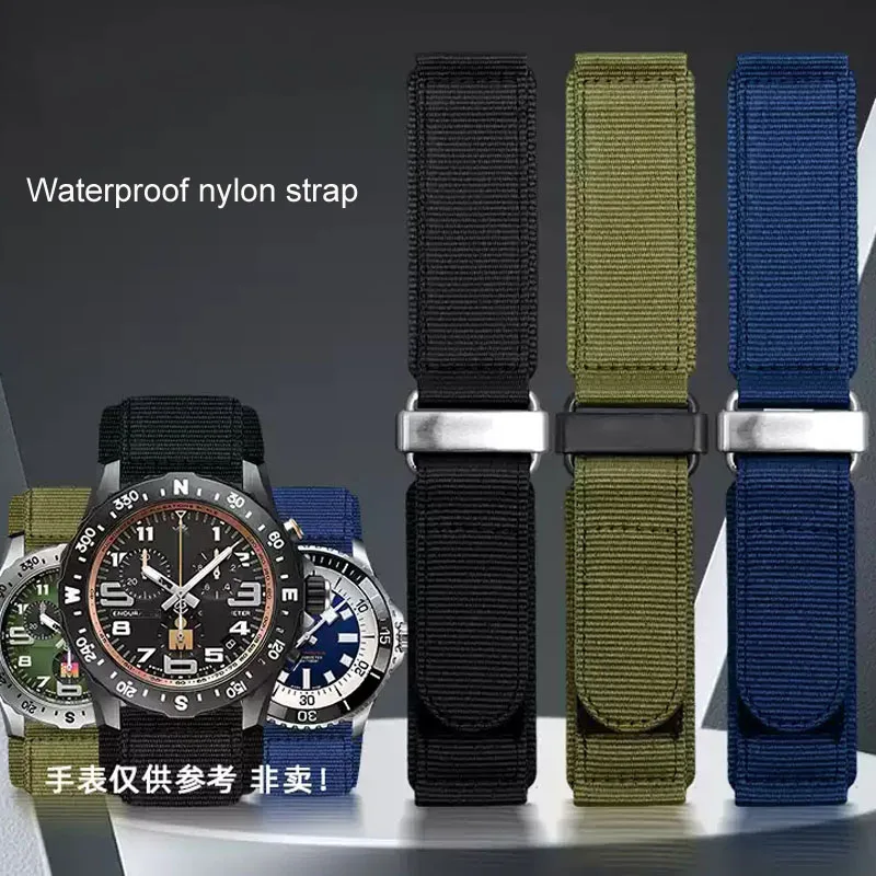 22 24mm Waterproof Sweatproof Nylon Watchband for Breitling Bell Ross BR Hook and Loop Fastener Woven  Watch Strap Accessories