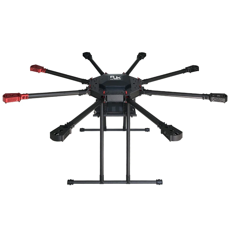 RJX 8 eixos de fibra de carbono multirotor dobrável D rone quadro com trem de pouso de fibra de carbono