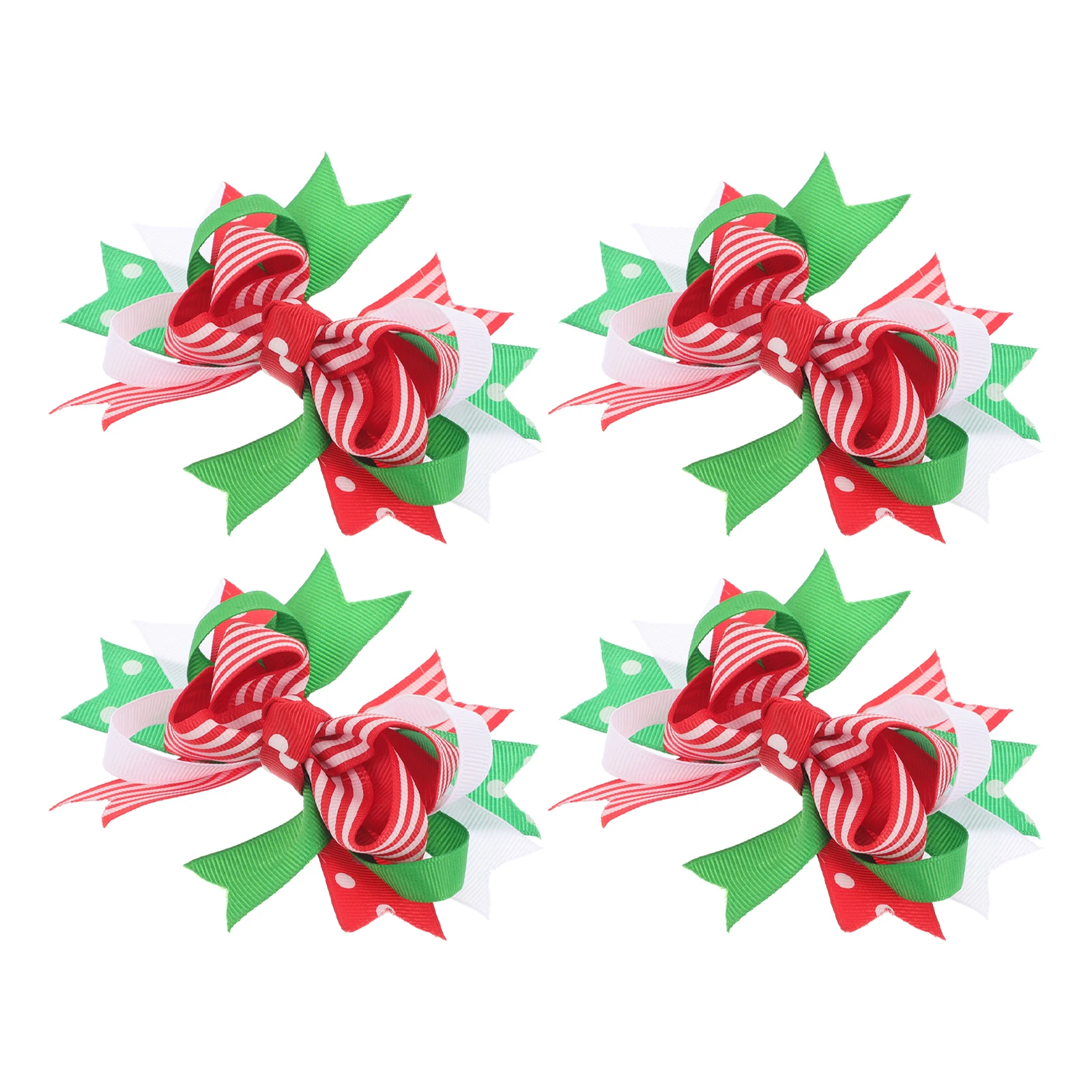 

4 Pcs Korean Version Christmas Hair Clips Child Polyester Accessories for Women