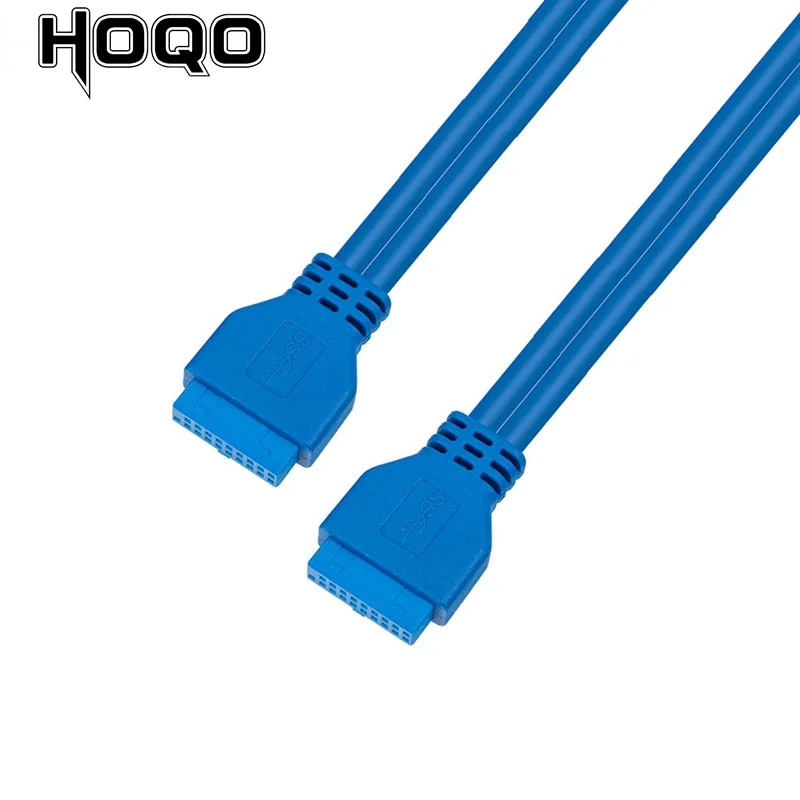 Dane IDC kabel USB 3.0 płyta główna 20 Pin kabel przedłużający. Podwójny kabel złącze 20P żeński do żeńskiego przedłużacz kabla 0.2m/0.5m