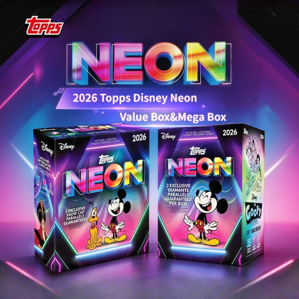 Genuine 2026 Topps Disney Neon Value Series Collection Card Mickey Mouse Goofy Donald Duck Trading Cards Collectible Blind Box