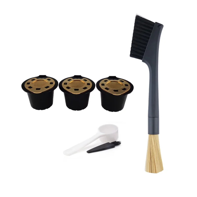 

-ABGQ Reusable Capsules Refillable Coffee Capsule Filter Compatible For Nespresso Coffee Machines