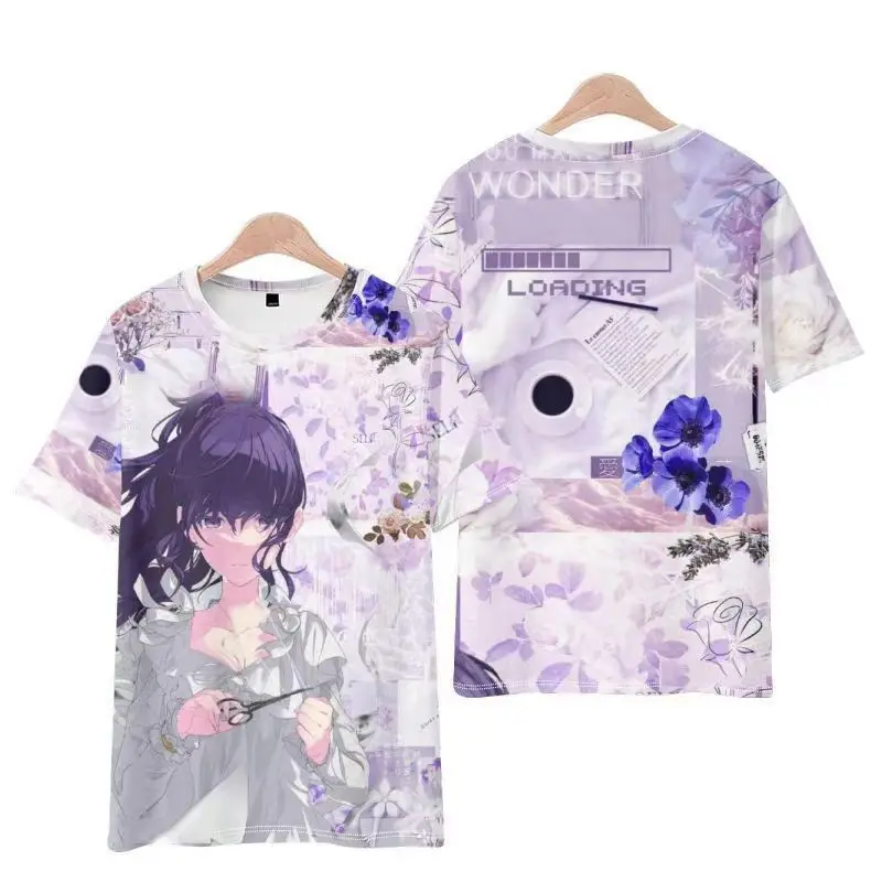 Аниме Project Sekai Asahina Mafuyu, футболка с короткими рукавами и принтом для косплея, повседневная футболка, модные винтажные рубашки, универсальные летом