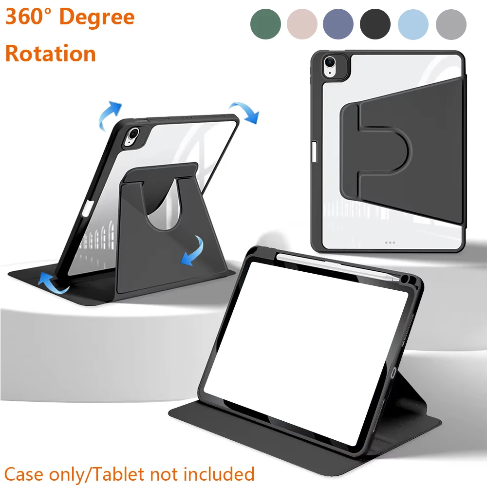 360 Rotation Case for iPad A19 12th 2026 A16 11th 10th 10.9 