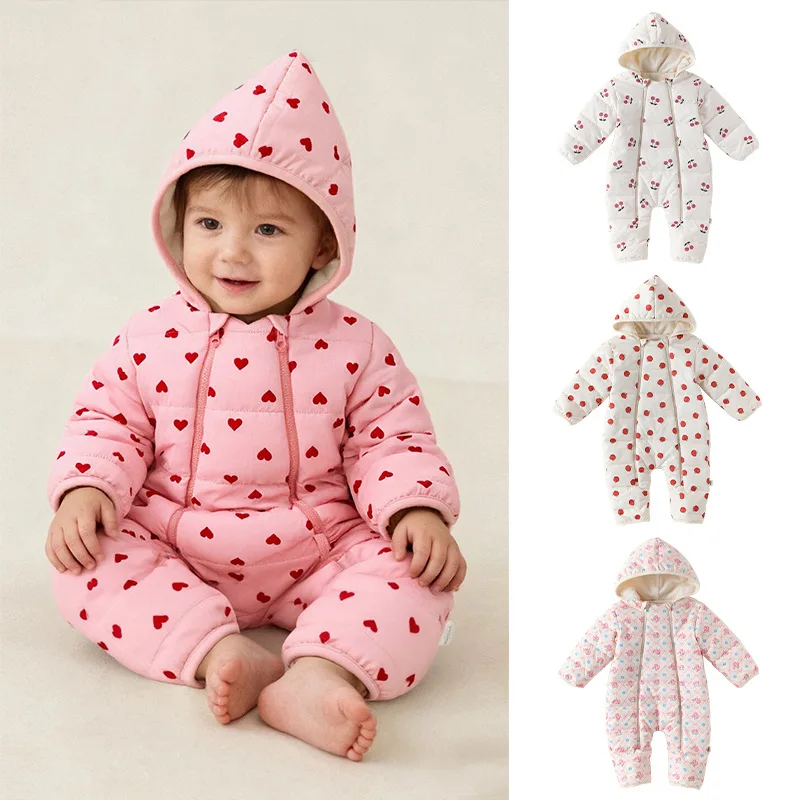 

Children's Coat 2025 Winter New Cartoon Cute Baby Jumpsuit With Thick Cotton Insulation, Baby Cotton Coat, Children's Clothing