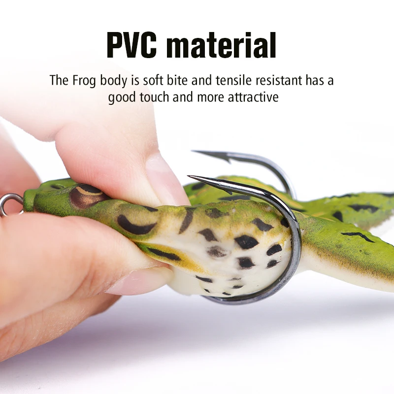 Frog Topwater Fishing Lure Double Propeller Silicone Soft Bait Articulated Artificial Wobbler Freshwater Surface Bait Swimbait