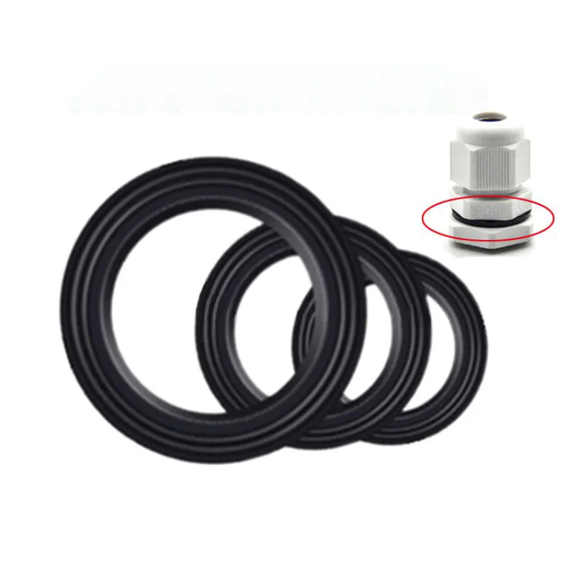 20/50/100Pcs Nylon Plastic PG Cable Waterproof Connector Rubber Sealing Gasket O-Ring Washer PG7 PG9 PG11 PG13.5 PG16~PG48