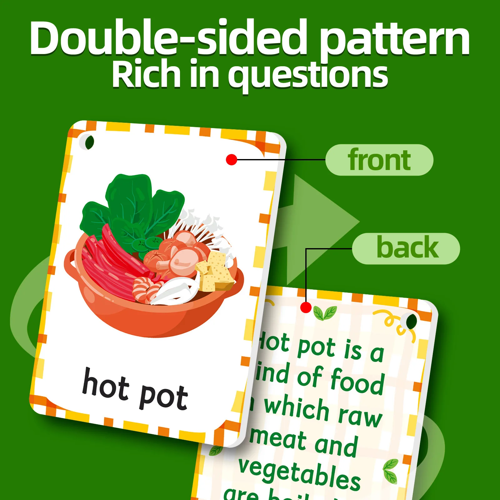 Bview Art 48 Food Learning Cards for Toddlers, Parent-Child Bonding Time, Kids Early Educational Cognitive Development Toys