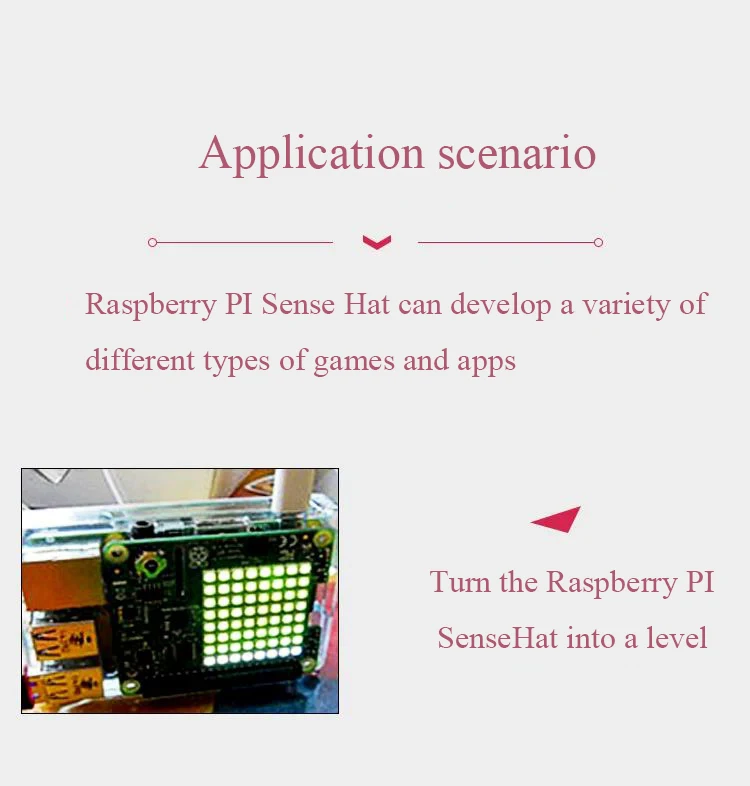 Il cappello ufficiale Raspberry PI Sense viene fornito con una scheda di espansione del modulo del sensore di umidità e temperatura di pressione direzionale