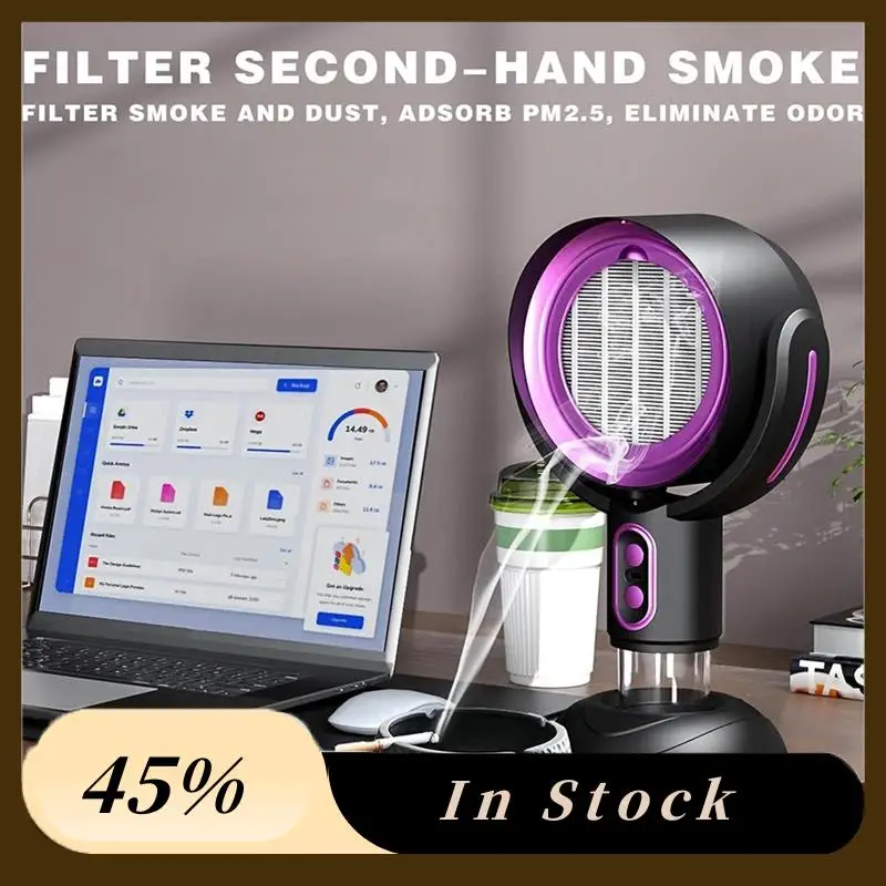 Kipas Pembersih Atas A60Z, Filter Dapat Dilepas dan Dicuci, Kipas Asap untuk Di Dalam Ruangan, untuk BBQ Dalam Ruangan, Panci Panas, (Ungu, Model Pengisi Daya)