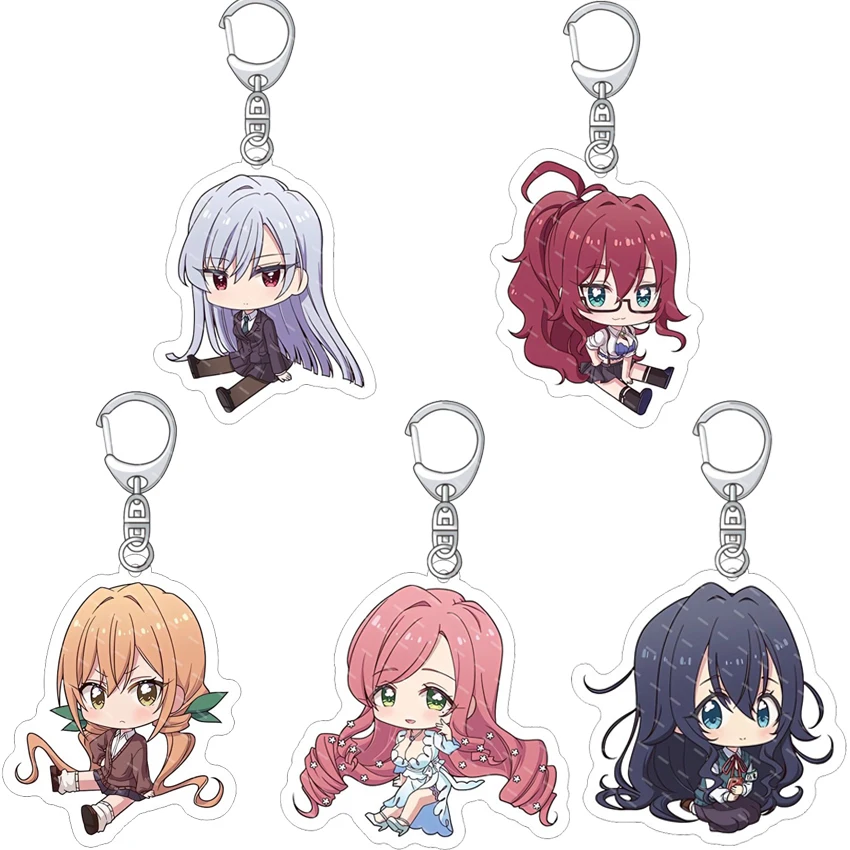 55MM Anime „The 100“ – Die Freundinnen, die dich wirklich, wirklich, wirklich, wirklich, WIRKLICH lieben – Acryl-Schlüsselanhänger mit Hanazono Hakari Figur als Geschenk