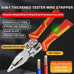 9 IN 1 Electrician Wire Crimper Peeler Pliers Cable Stripping Crimping Cutting  Tool Electricity Measurement Pliers Wire Peeler