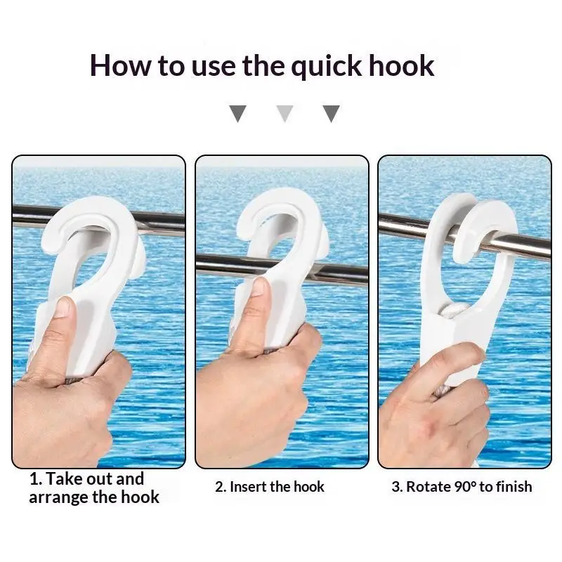 Quick Adjustable Marine Rail Fenders Hanger 25MM Anti-Collision Mudguard Hook for Yacht Sailing