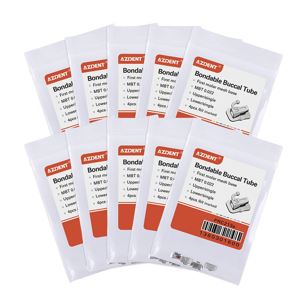 10 Packungen AZDENT Dental Kieferorthopädische Bukkalröhrchen 1./2. Molar Mesh Base Nicht umwandelbar Bondable Roth MBT Edgewise 0,022/0,018 – Detail 1