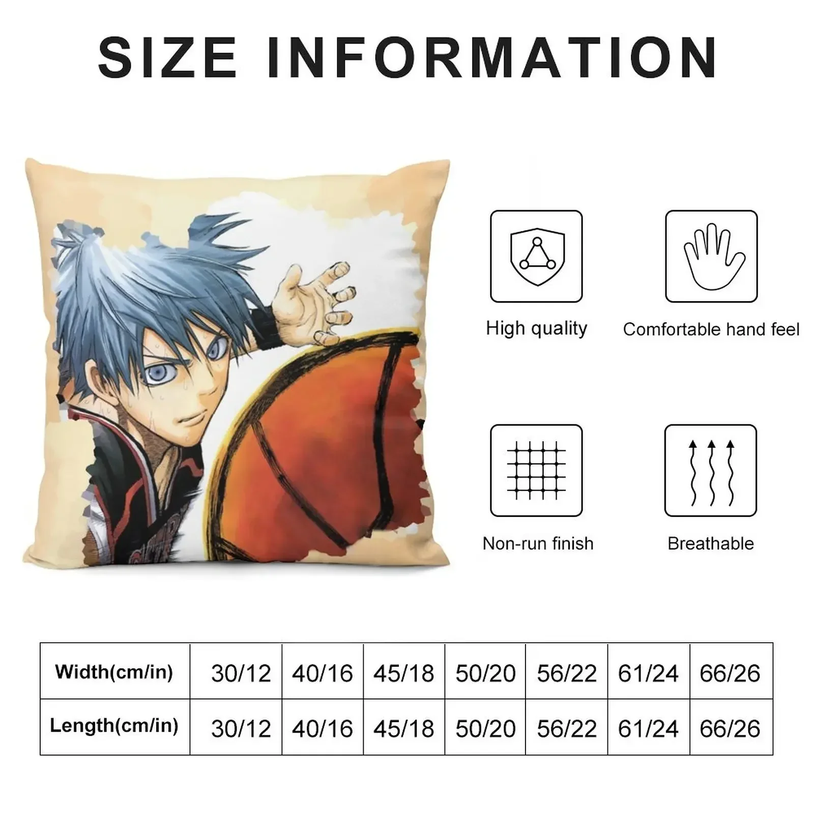 Kuroko's Basketball Kuroko no Basket PILLOWS & TOTES 1/4 BEDROOM SET: Kuroko Tetsuya Throw Pillow Sofa Cushions Cover pillow