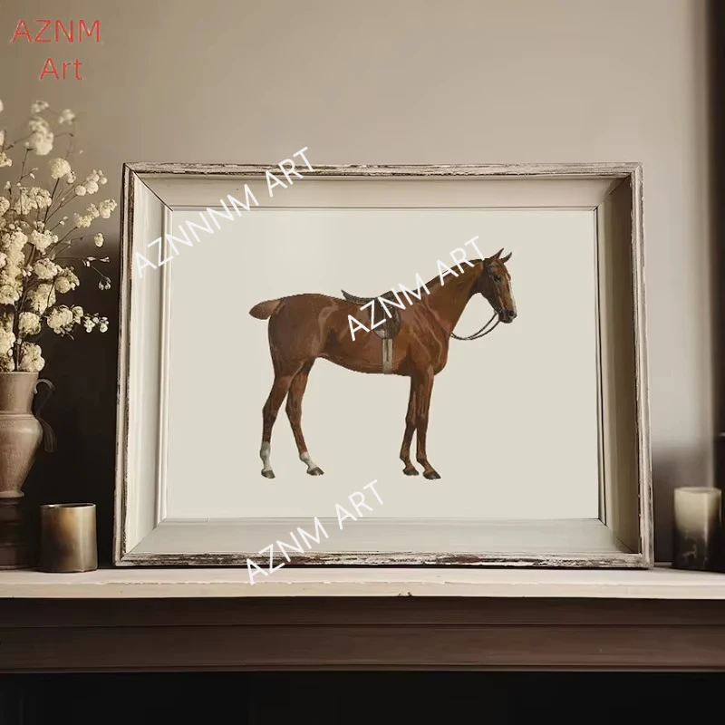Antique Horse Vintage Posters Prints Farm Animal Canvas Painting Equestrian Wall Art Picture for Living Room Farmhouse Decor