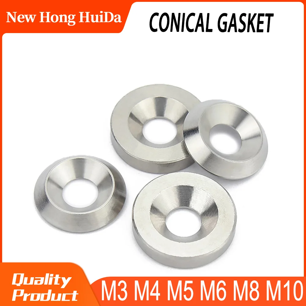 M3 M4 M5 M6 M8 M10 304 Stainless Steel Conical Washer Spacers For DIN7991 Screw Solid Flat Concave Convex Tapered Gasket Washer