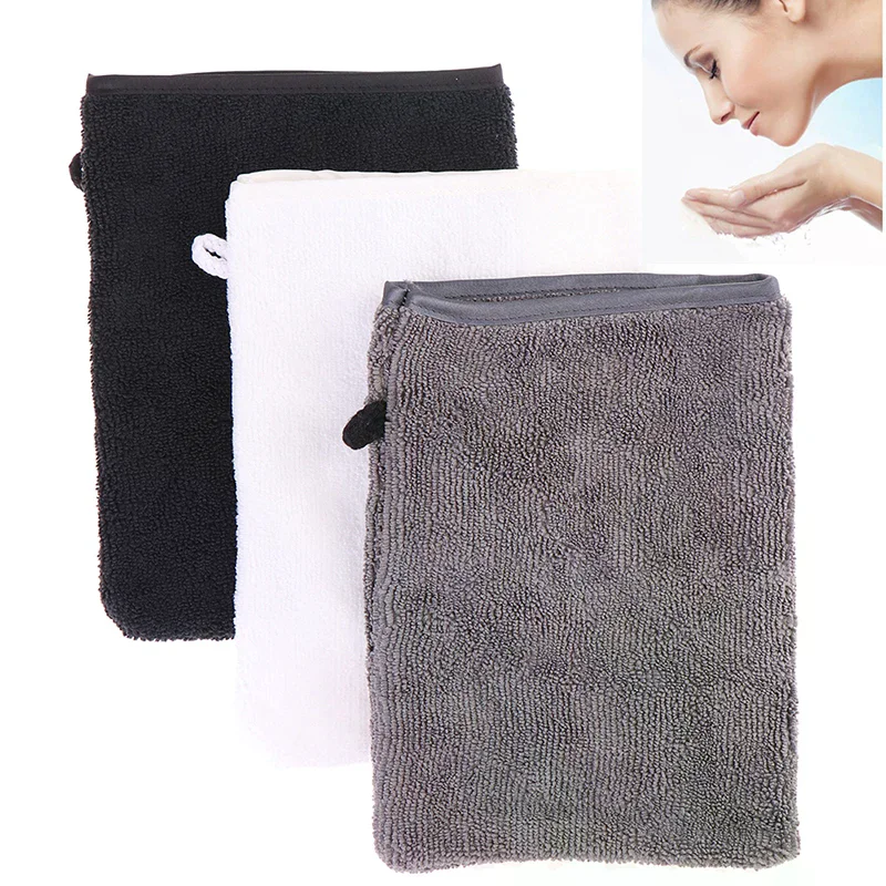 1Pc Reusable Makeup Remover Gray Glove Soft Microfiber Face Deep Cleaning Pads