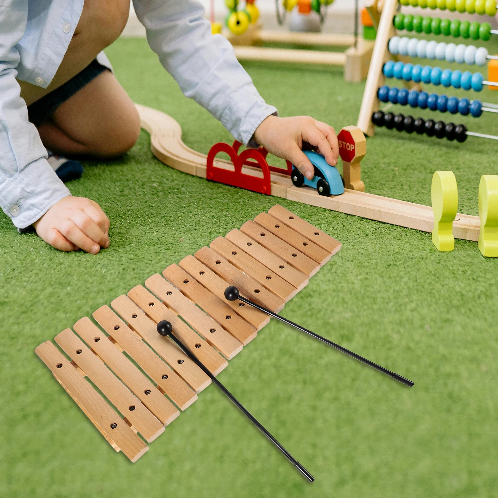 

15-Tone Wooden Xylophone Montessori Music Educational For Kids Baby Sensory Learning Orff Instrument With Mallets Durable