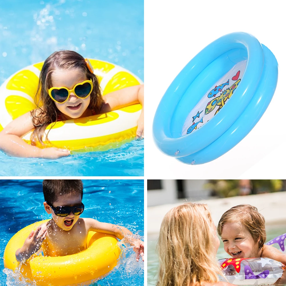 حمام سباحة للأطفال سميك غير ضار من مادة PVC للصيف قابل للنفخ حوض استحمام مستدير محمول للرياضات المائية