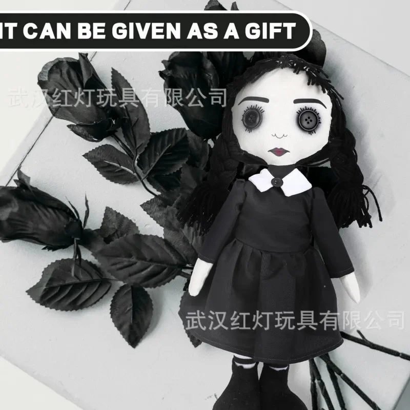 

Ghost Doll Plush Toy Halloween Wednesday Terror Black Dress Soft Filling Pillow Room Decoration Children's Birthday Gift