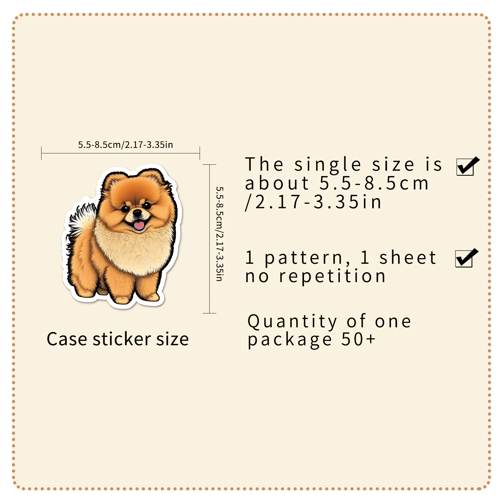 50pc Pomeranian Series Cartoon Cute Graffiti Stickers Suitcase Laptop Guitar Skateboard Personalized Decoration Stickers