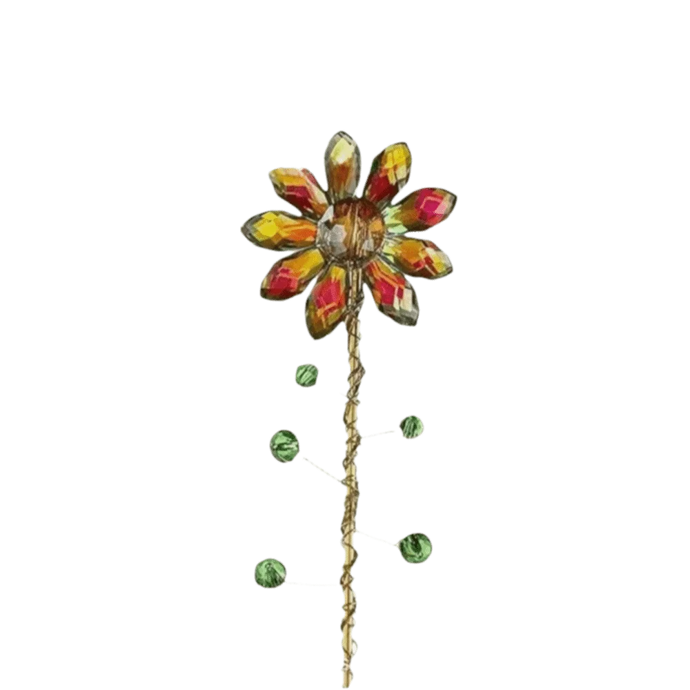 Colorful Crystal Sunflower Suncatcher Rhinestone Gold Trellis Garden Decorative Pile Table Plant Imitation Flower